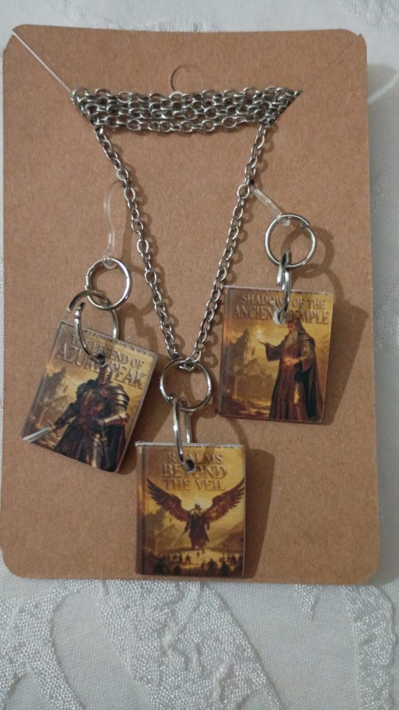Fantasy Book Necklace and Earring Set