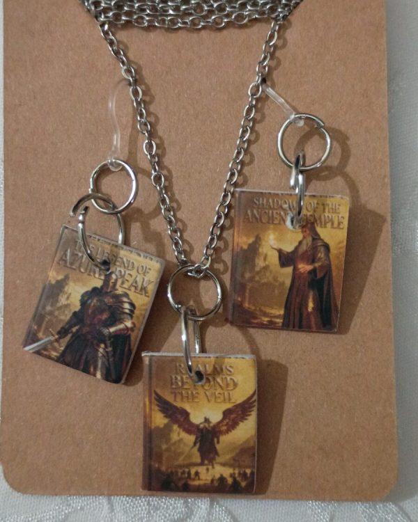 Fantasy Book Necklace and Earring Set