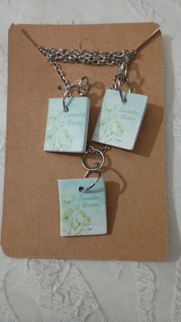 Lavender Breeze Mini Book Necklace and Earring Set