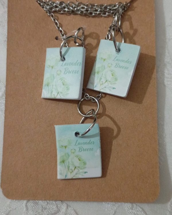 Lavender Breeze Mini Book Necklace and Earring Set