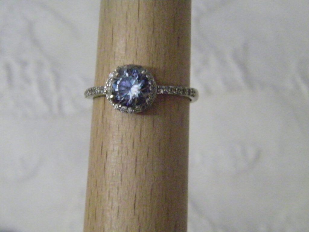 1ct Moissanite Ring, Grape Purple