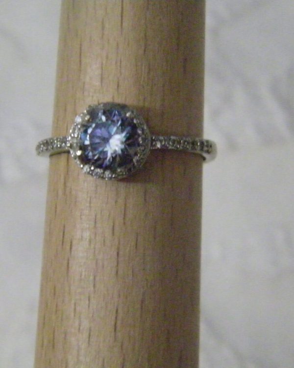 1ct Moissanite Ring, Grape Purple view 1
