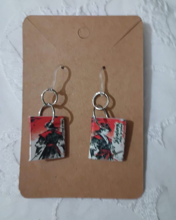 Samurai Book Earrings