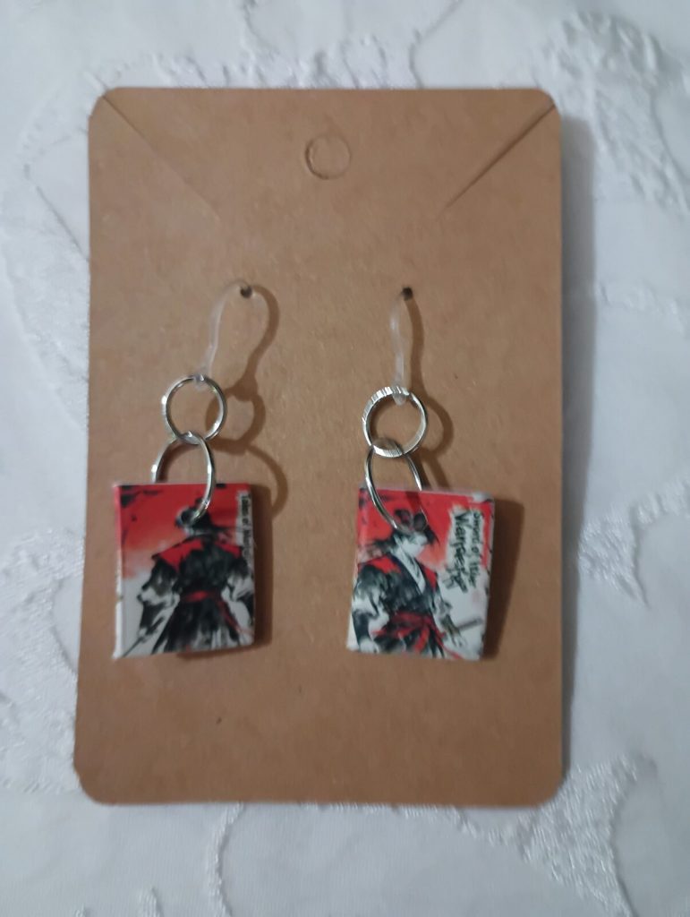 Samurai Book Earrings