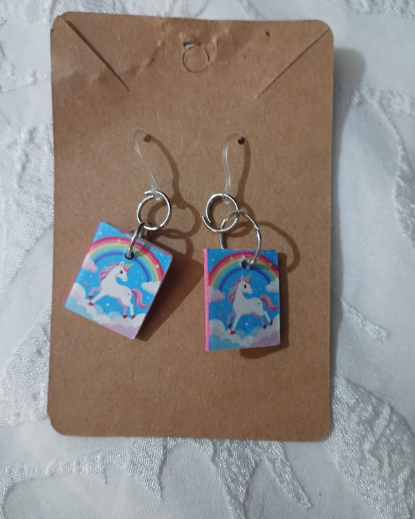 Unicorn Book Earrings