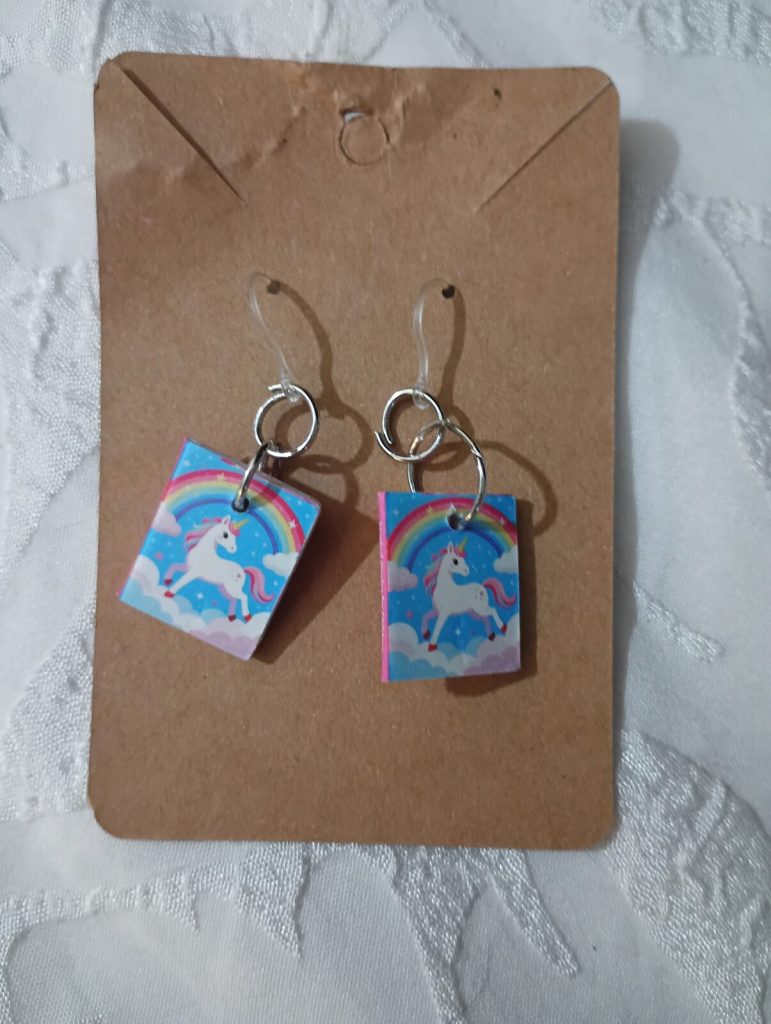 Unicorn Book Earrings